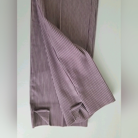 Etro Women's Striped Straight-Leg Capri Pants, Lilac/White Cotton/Spandex Sz 38 - Picture 14 of 16
